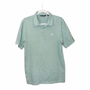 TravisMathew Men’s Pima Cotton Polo Shirt Green Size Large